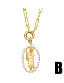 Fashion B Bronze Diamond Grim Reaper Necklace