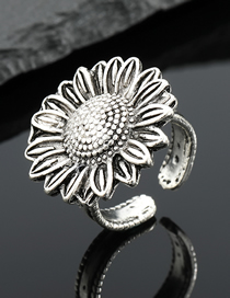 Fashion Flowers Alloy Flower Open Ring