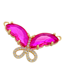 Fashion Rose Red Copper Diamond Butterfly Diy Accessories