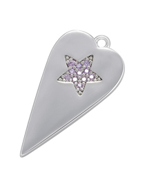Fashion White Gold And Purple Diamonds Copper Inlaid Five-pointed Star Zirconium Love Diy Accessories