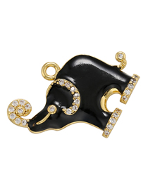 Fashion Black Copper Drip Oil Elephant Diy Accessories