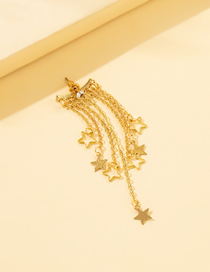 Fashion Gold Alloy Multilayer Five-pointed Star Tassel Earrings