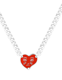 Fashion 2# Alloy Dripping Oil Crying Love Necklace