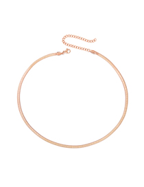 Fashion Xh1246-rose Gold Alloy Smooth Snake Bone Chain Necklace