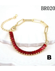 Fashion Red Copper Inlaid Zirconium Tennis Chain Bracelet