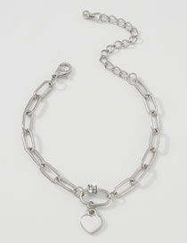 Fashion White K Alloy Love Chain Bracelet