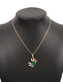 Fashion Green Alloy Drip Oil Crab Necklace