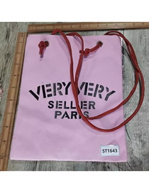 Fashion Pink Alphabet-print Canvas Large-capacity Shoulder Bag