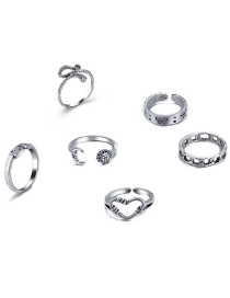 Fashion Silver Alloy Snake-shaped Dice Love Ring Set
