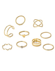 Fashion 3# Alloy Love Geometric Ring Set