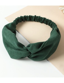 Fashion Armygreen Flannel Elastic Elastic Cross Headband