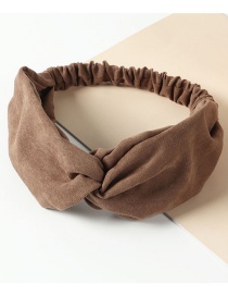Fashion Coffee Color Flannel Elastic Elastic Cross Headband
