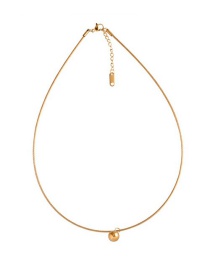 Fashion Gold Titanium Steel Small Golden Bean Necklace