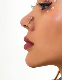 Fashion Ten Gold + Pink 0021 Metal Geometric Irregular Piercing Nose Nail