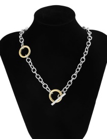 Fashion A Mixed Color Alloy Ring Ot Buckle Necklace