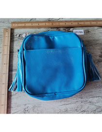 Fashion Blue Pu Square Crossbody Bag