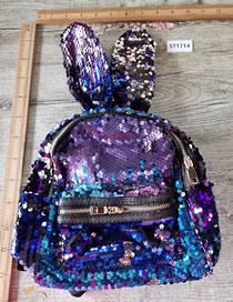 Fashion Color Sequin Rabbit Ears Large Capacity Backpack