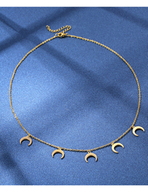 Fashion Gold Stainless Steel Crescent Necklace