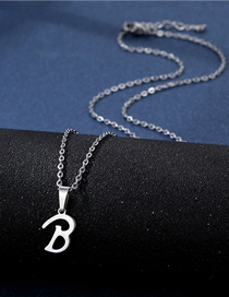 Fashion B Stainless Steel Glossy 26 Letter Necklace