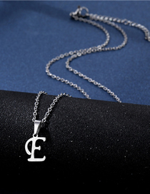 Fashion E Stainless Steel Glossy 26 Letter Necklace