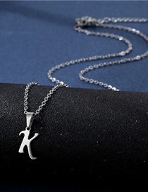 Fashion K Stainless Steel Glossy 26 Letter Necklace