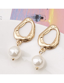 Fashion 7# Alloy Pearl Geometric Stud Earrings