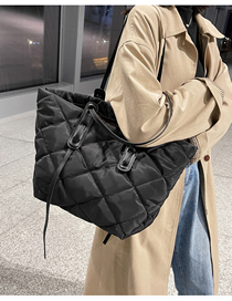 Fashion Black Large Capacity Down Shoulder Bag