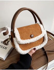 Fashion Brown Frosted Frayed Crossbody Bag