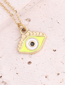 Fashion 4#yellow Stainless Steel Dripping Eyes Necklace