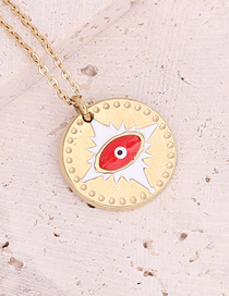 Fashion 14#red Stainless Steel Dripping Eyes Necklace