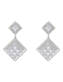 Fashion Silver Alloy Diamond Earrings