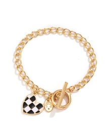 Fashion Bracelet Gold Alloy Dripping Checkerboard Love Bracelet