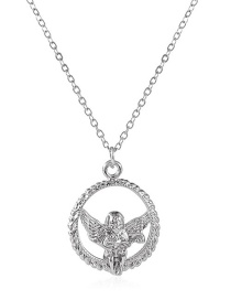 Fashion Ancient Silver Alloy Angel Wing Necklace Garland Necklace