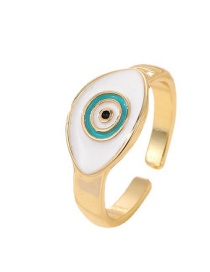 Fashion White Eyes Alloy Drip Eye Ring