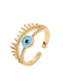 Fashion Hollow Eyelashes Alloy Full Rhinestone Hollow Eye Ring