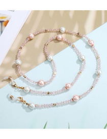 Fashion White Pearl Beaded Halterneck Glasses Chain