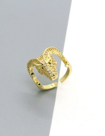 Fashion 3 Dragon Alloy Full Diamond Dragon-shaped Open Ring