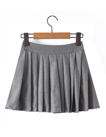Fashion Grey Anti-glare Pleated Skirt Pants
