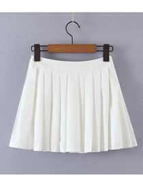 Fashion White Anti-glare Pleated Skirt Pants