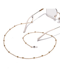 Fashion Gold Metal Geometric Clip Bead Glasses Chain