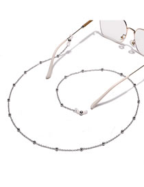 Fashion White K Metal Geometric Clip Bead Glasses Chain