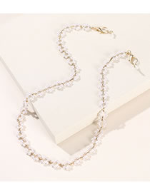 Fashion White Pearl Woven Flower Glasses Chain