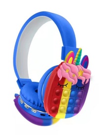Fashion Blue Unicorn Silicone Push Unicorn Wireless Headset