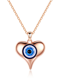 Fashion Rose Gold Metal Love Eye Necklace