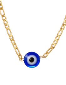 Fashion Royal Blue Copper Inlaid Zircon Oil Drip Eye Necklace