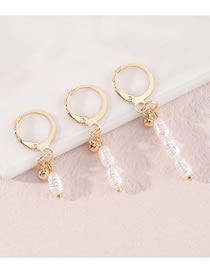Fashion Gold Color Irregular Pearl Geometric Earrings