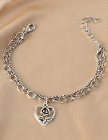 Fashion Love-2 Alloy Diamond Love Bracelet