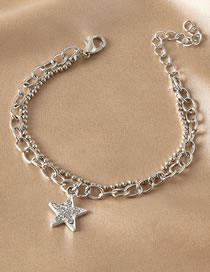 Fashion Five-pointed Star Alloy Diamond Five-pointed Star Bracelet