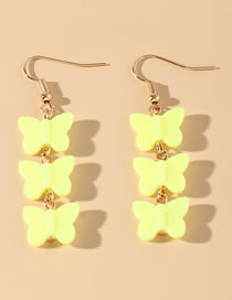 Fashion Yellow Acrylic Butterfly Earrings