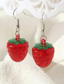 Fashion Red Resin Strawberry Stud Earrings